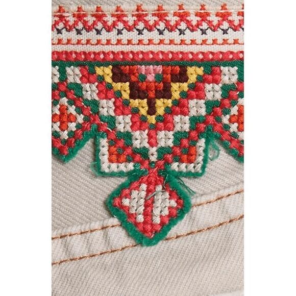 Free People We The Free Borderline Southwestern Cutoff Shorts Size 31 - Picture 12 of 13